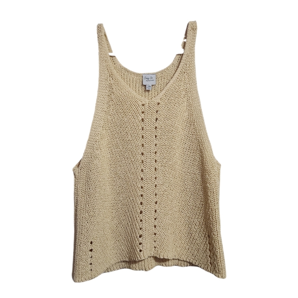 COZY CO knit sweater‎ tank in cream size S/M